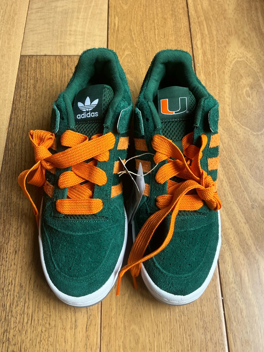 NWOB adidas Originals Forum Low x NCAA 'Miami 2025' Sneakers Men’s Sz 10 Green